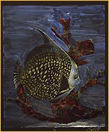 Angelfish on Black by Roger Bacharach