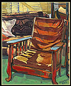 Red Chair Green Floor by Roger Bacharach