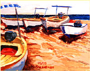 Yellow Boats 1 by Roger Bacharach