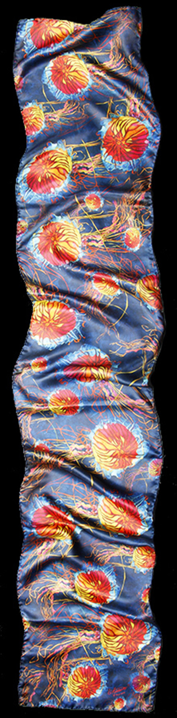 Japanese Sea Nettle Silk Scarf by Roger Bacharach